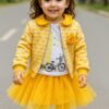 Baby girl 3pc Skirt dress-Girls stylish skirt dress (1-to-4years)
