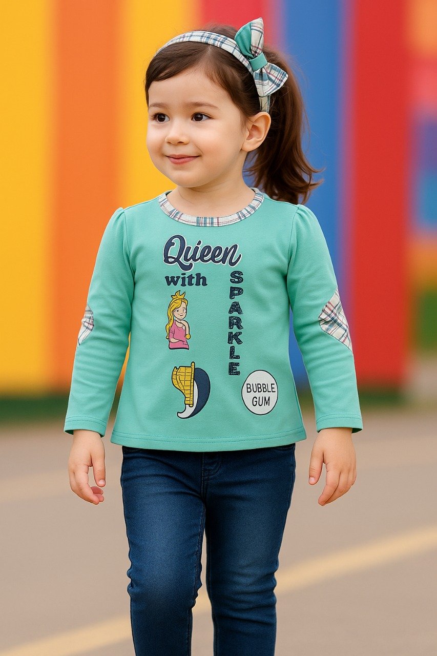 Girls Pant Shirt with printed shirt (1-to-4years)