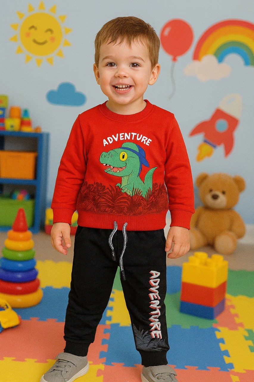 Kids Full sleeves Adventure print tracksuit (3months-to-4years) - Image 2