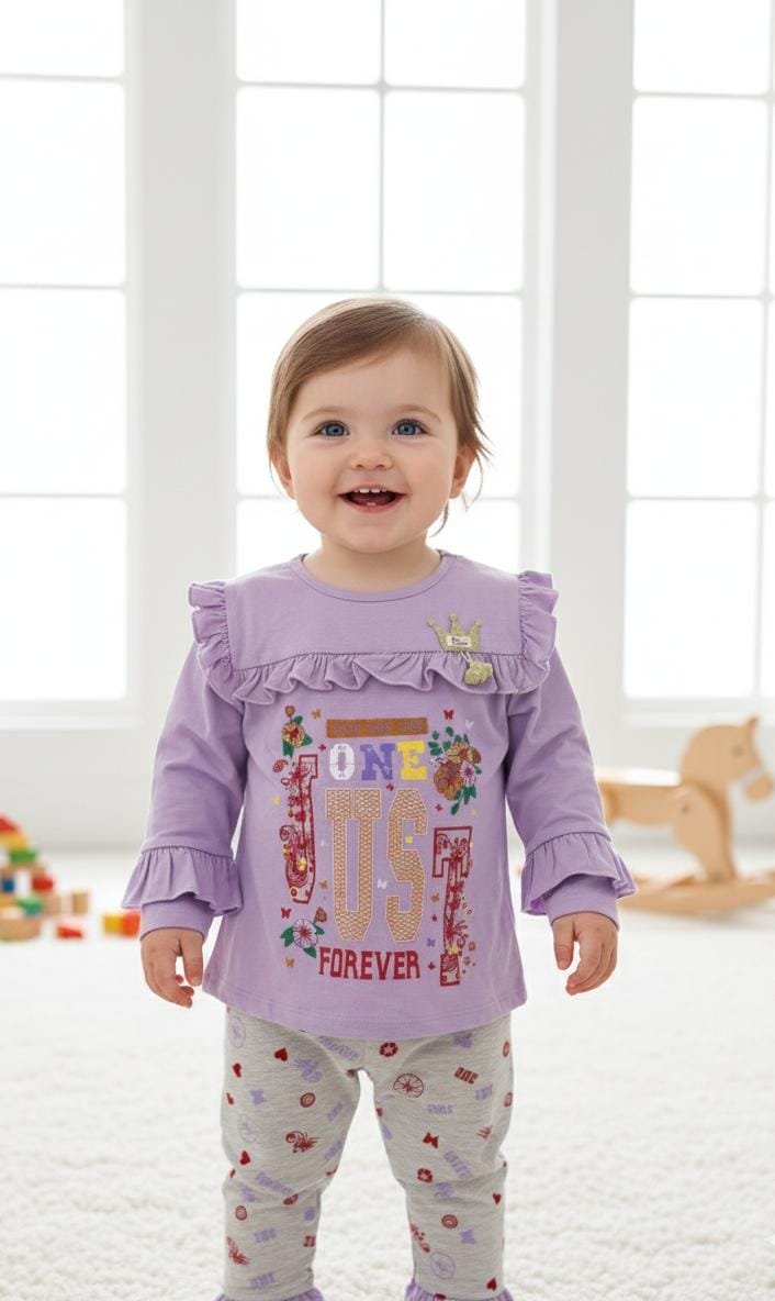 2pc frill layered dress for girls - Image 2