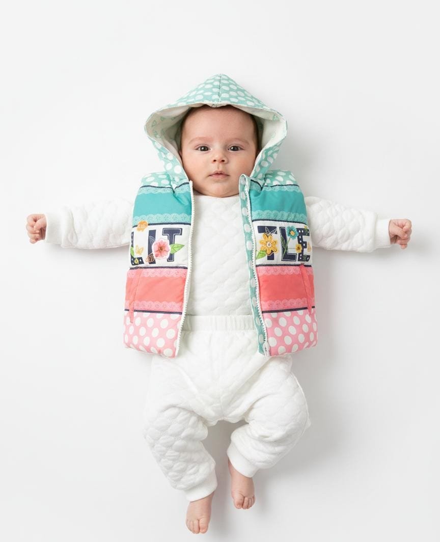 3-pc girls winter dress with puffer jacket (0-to-3 months)