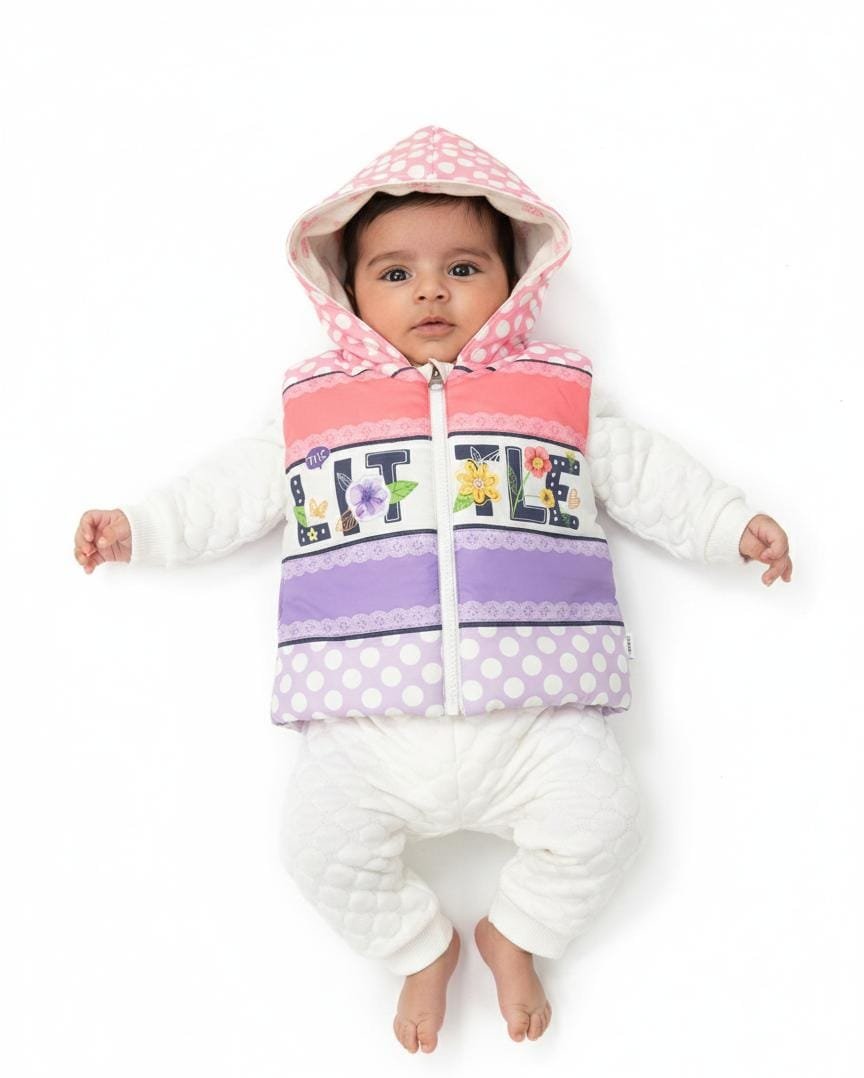 3-pc girls winter dress with puffer jacket (0-to-3 months) - Image 3